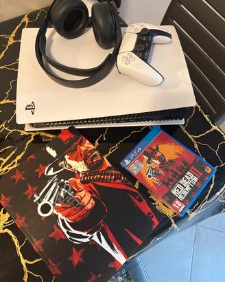 Ps5 con disco +cuffie sony + Red Dead Redemption