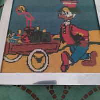 quadro lavorato a mano con vetro e cornice 