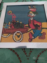 quadro lavorato a mano con vetro e cornice 