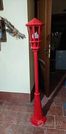 Lampada da terra / Piantana stile lampione rosso