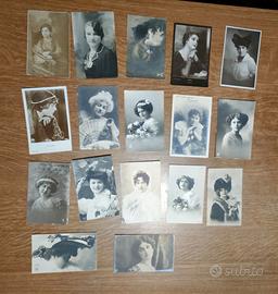 Cartoline vintage ritratti donna b/n