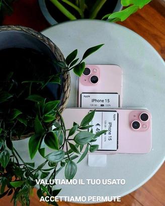 IPHONE 15 256GB ROSA batteria 100%