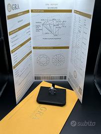 Anello solitario in argento 925 con moissanite GRA