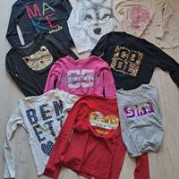Set 9 magliette ragazza 13-14 anni, cotone