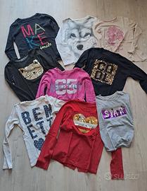 Set 9 magliette ragazza 13-14 anni, cotone
