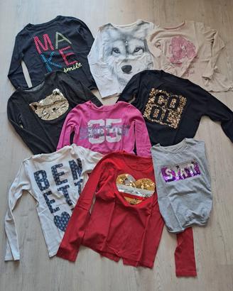 Set 9 magliette ragazza 13-14 anni, cotone
