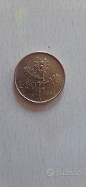 20 lire rare 1982 difetto di conio, gradino attor