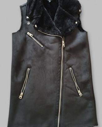 Smanicato Donna Nero Finta Pelliccia XS