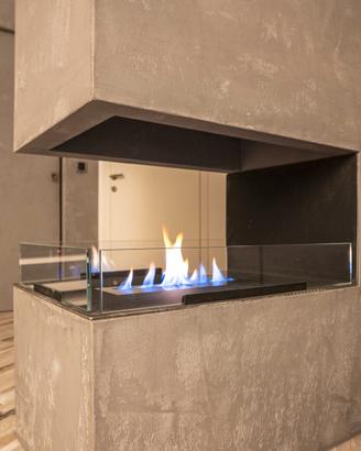 caminetto bioetanolo modulabile acciaio calamina