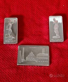 tre lingotti argento Intercoins per 145 Grammi