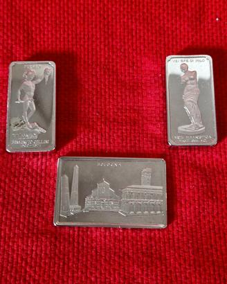 tre lingotti argento Intercoins per 145 Grammi
