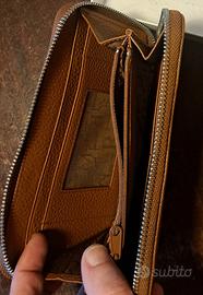 portafoglio vera pelle nuovo con cerniera 