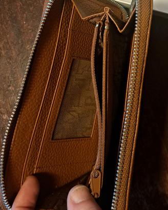 portafoglio vera pelle nuovo con cerniera 