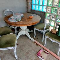 tavolo e sedie shabby chic 