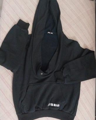 Felpa nera con cappuccio ragazza/o