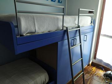 Letto a castello blu