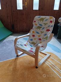 POÄNG poltrona per bambini + cuscino