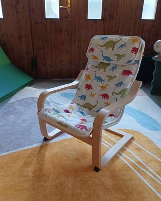 POÄNG poltrona per bambini + cuscino