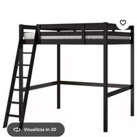 Letto a soppalco con materasso king-size Ikea
