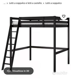 Letto a soppalco con materasso king-size Ikea