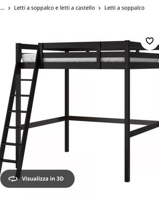 Letto a soppalco con materasso king-size Ikea