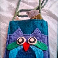 tracolla gufo feltro borsa