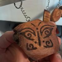 portachiavi in legno, piografato, 