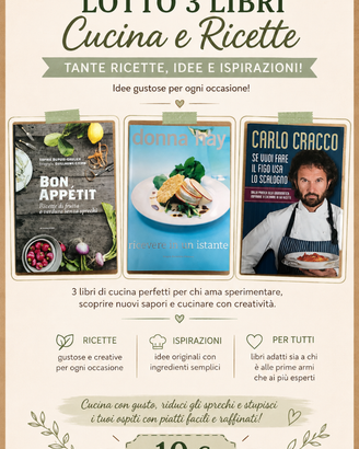 Lotto 3 libri di cucina – Donna Hay, Cracco, Bon A