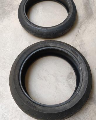 Gomme moto ant 120/70 + post 190/55 Dunlop Mitas