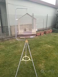 Gabbia per piccoli uccelli con supporto