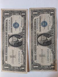 2 banconote da 1 dollaro 1957