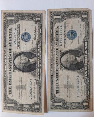 2 banconote da 1 dollaro 1957
