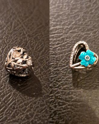 Ciondolo, charm argento 925 e cubic zirconia 