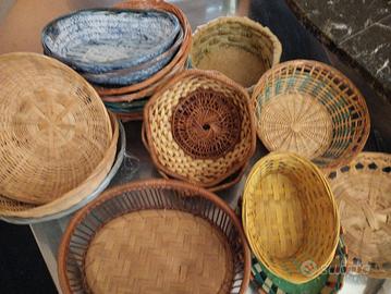 cestini in paglia vimini 