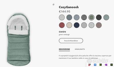 UPPAbaby CozyGanoosh green rivestimento invernale