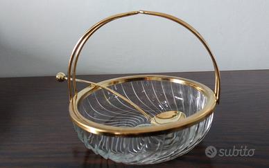 Ciotola in vetro porta confetti/formaggiera/zucch