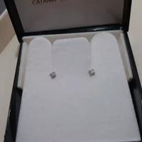 Orecchini oro bianco 18 kt con brillantini piccoli