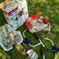 Seggiolina bici più seggiola pappa da tavola