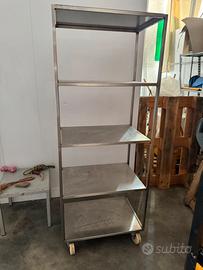 SCAFFALE ACCIAIO SU RUOTE