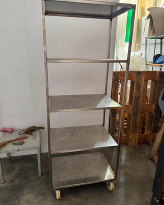 SCAFFALE ACCIAIO SU RUOTE