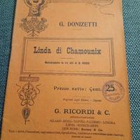Libretto Opera originale "Linda di Chamounix" 