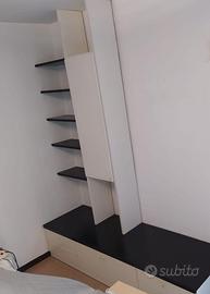 Elegante mobile bianco e nero da sala in legno