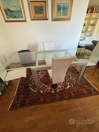 Tavolo vetro metallo estensibile