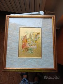 quadro nuovo con foglia in oro