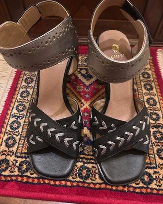 sandalo nero- argento n. 35