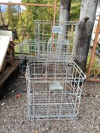 cassette porta bottiglie in metallo vintage