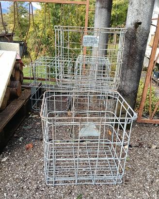 cassette porta bottiglie in metallo vintage
