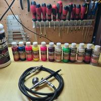 aerografo con colori modellismo