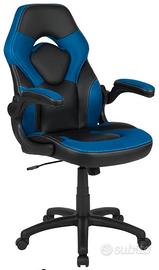 Flash Furniture Sedia Racing, Rete, Blu, Standard
