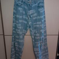 Jeans Denim Con Scritte